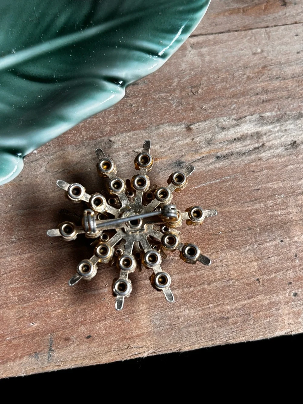 Multicolor Starburst Crystal Brooch -Vintage